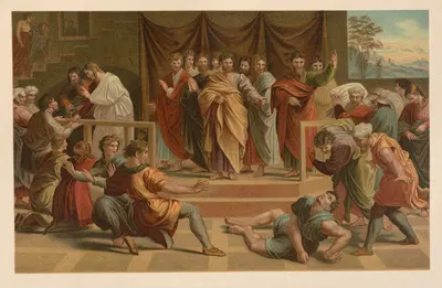 Death of Ananias by Jan Ladislaw Sýkora, 1899 — digital art print download