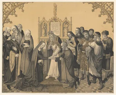 Marriage of Joseph and Mary by Johann Nepomuk Strixner, 1823 — digital art print download