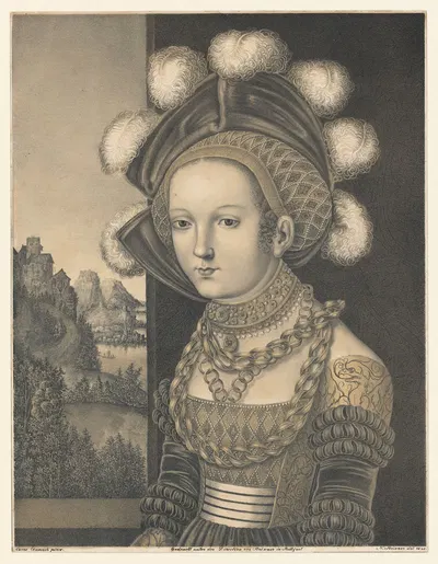 Portrait of a young woman by Johann Nepomuk Strixner, 1823 — digital art print download