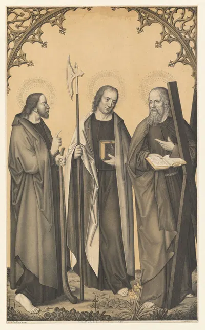 Saint James the Younger, Matthew and Andrew by Johann Nepomuk Strixner, 1823 — digital art print download