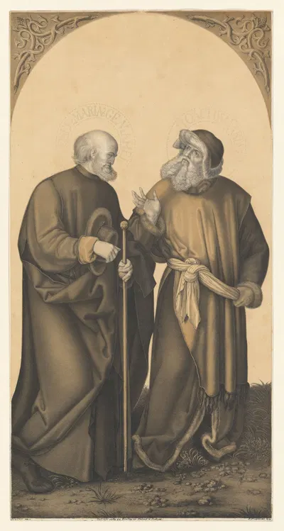 Saint Joseph and Joachim by Johann Nepomuk Strixner, 1823 — digital art print download