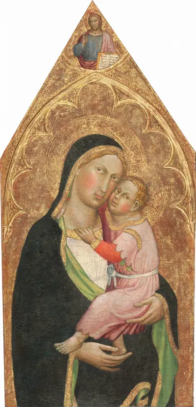 Madonna and Child, with the Blessing Christ by Martino di Bartolomeo di Biago, c. 1415 — digital art print download