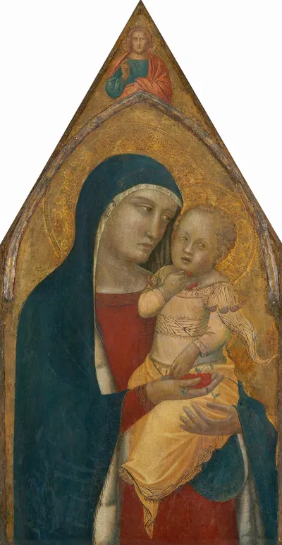 Madonna and Child, with the Blessing Christ by Pietro Lorenzetti — digital art print download