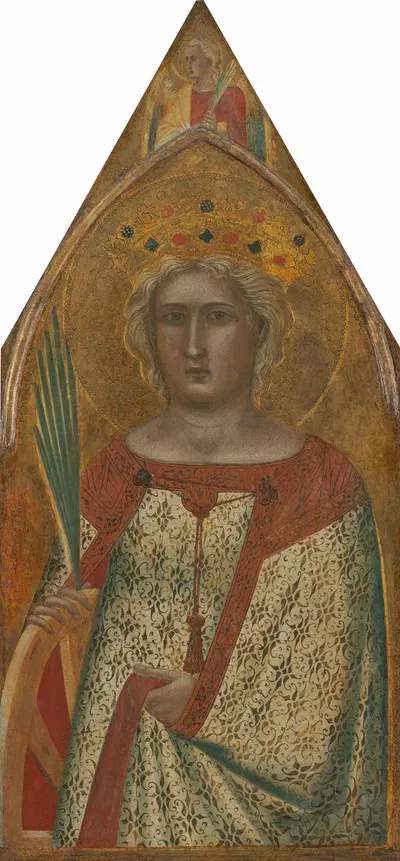 Saint Catherine of Alexandria, with an Angel by Pietro Lorenzetti — digital art print download