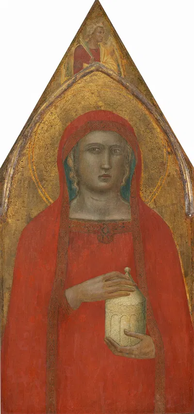Saint Mary Magdalene, with an Angel by Pietro Lorenzetti — digital art print download