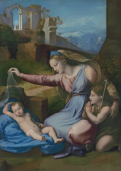 Madonna with the Blue Diadem by Raphael, 1500-1520 — digital art print download