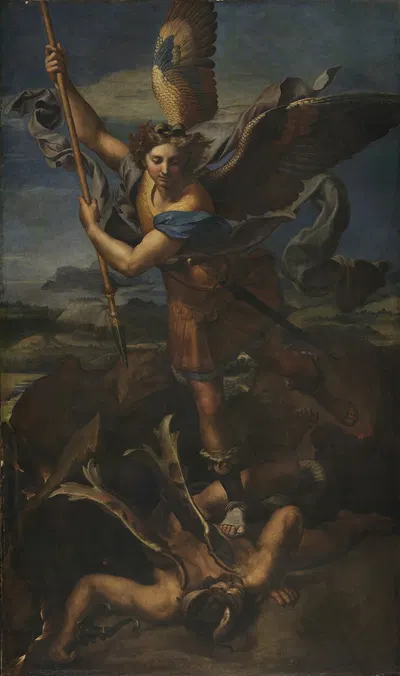 Saint Michael Vanquishing Satan by Рафаэль, 1518 — digital art print download