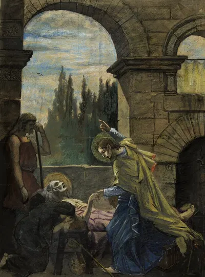 Saint Pierre au chevet de saint Hilaire by Arthur-Joseph Gueniot — digital art print download