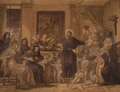 Saint Vincent de Paul in the court of Louis XIII by Charles Meynier — digital art print download