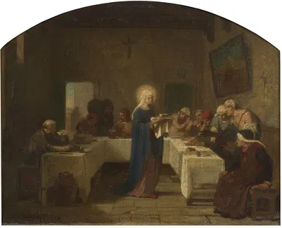 Sainte Elisabeth de France servant les pauvres by Дезире Франсуа Логе — digital art print download