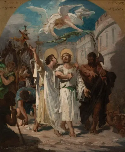 Saint Gervais et Saint Protais conduits au martyre by Эдмон-Луи Дюпэн, 1875-1877 — digital art print download