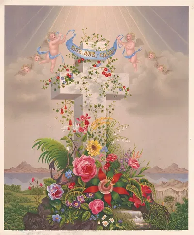 Faith, Hope and Charity by Ф. Глиссон, 1875 — digital art print download