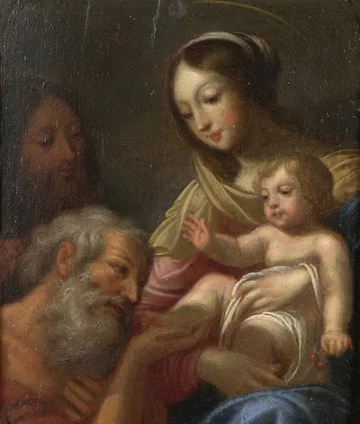 The Holy Family with saint Jerome by Guy François — digital art print download