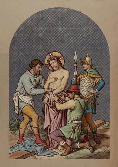 Jesus is stripped of his garments by Joseph Hussenot, 1876 — digital art print download