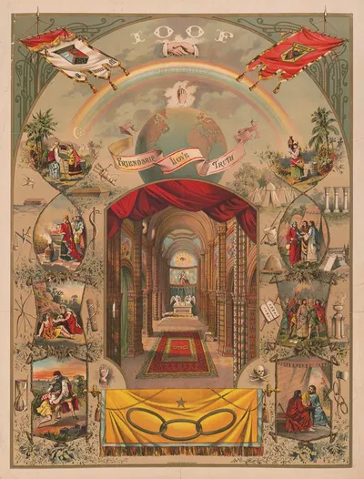 I.O.O.F. Friendship, Love, Truth by Кребс Лит. Ко, 1895 — digital art print download