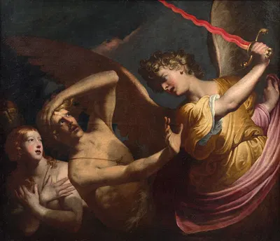 Eve expelled from the garden of Eden by Pietro Ricchi — digital art print download