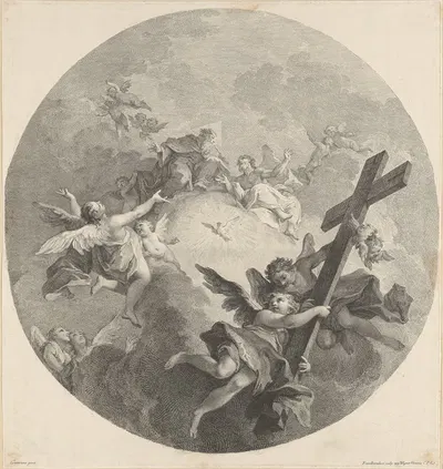 The Trinity, Surrounded by Angels by Jacopo Guarana — digital art print download