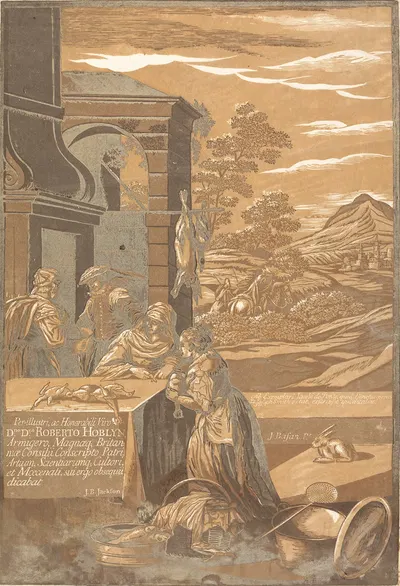The Rich Man and Lazarus (after Jacopo Bassano) by John Baptist Jackson, 1743 — digital art print download