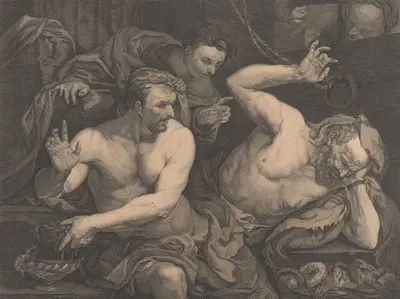Joseph Interpreting the Dreams of Pharoah's Chief Butler and Baker by John Hamilton Mortimer, 1767 — digital art print…