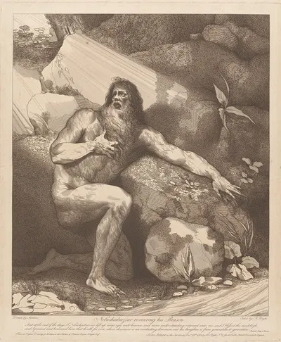 Nebuccadnezzer Recovering his Reason by Джон Гамильтон Мортимер — digital art print download