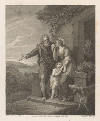 The Departure of Hagar by William Hamilton, 1791 — digital art print download