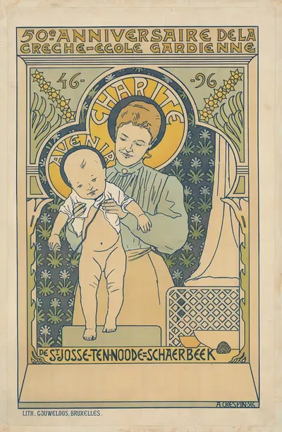 50e Anniversaire de la Crêche-Ecole Gardienne by Adolphe Crespin, 1896 — digital art print download