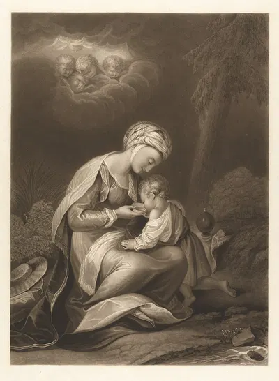 Hagar and Ishmael by William Say, 1812 — digital art print download