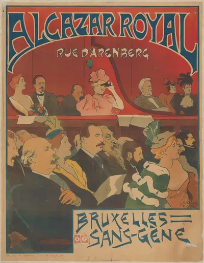 Alcazar Royal Rue d'Arenberg Bruxelles = Sans Gène by Adolphe Crespin, 1894 — digital art print download