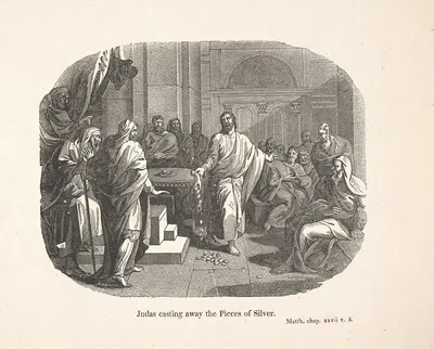 Judas casting away the pieces of silver. by Александр Андерсон — digital art print download