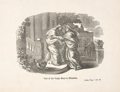 Visit of the Virgin Mary to Elizabeth. by Александр Андерсон — digital art print download