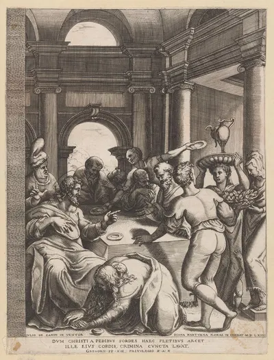 Christ as a guest of Simon the Pharisee by Диана Скультори, 1576 — digital art print download