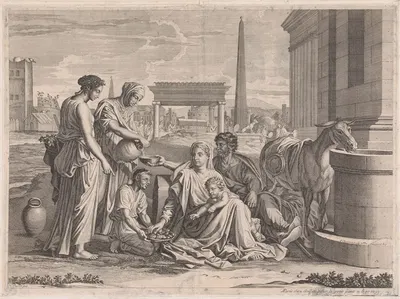 Rest of the Holy Family by Франсуа Шово, 1667 — digital art print download