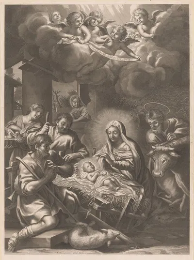 Adoration of the Shepherds by Франсуа де Пойи — digital art print download