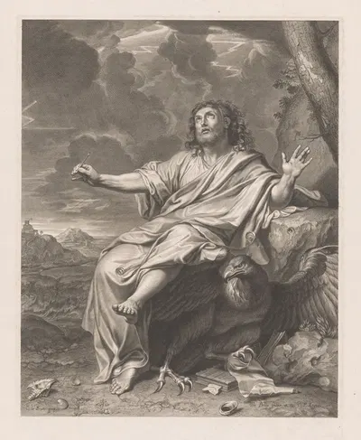 John the Evangelist on Patmos by Francois de Poilly — digital art print download