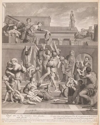 Saint Cecilia gives her goods to the poor by Франсуа де Пойи — digital art print download