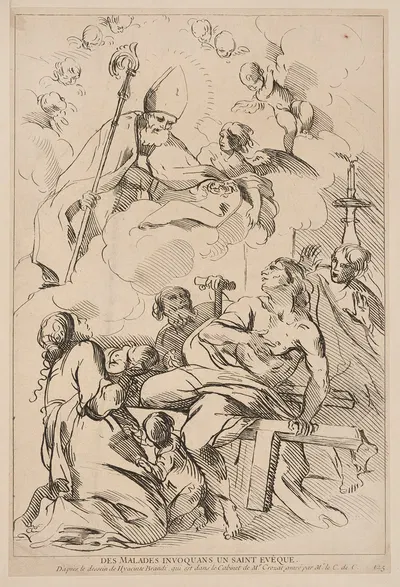 Patients invoking a bishop saint by Giacinto Brandi — digital art print download