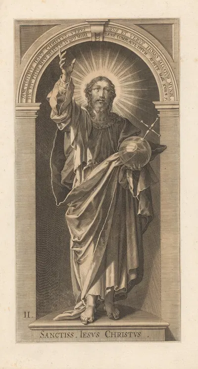 Christ as Salvator Mundi by Лукас Килиан, 1623 — digital art print download