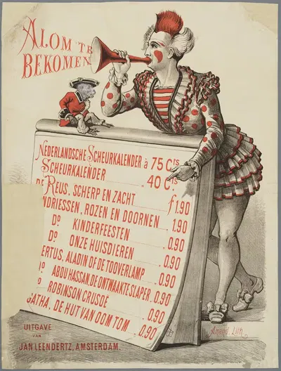Alom te bekomen; nederlandsche scheurkalender.. by Amand Lith. — digital art print download