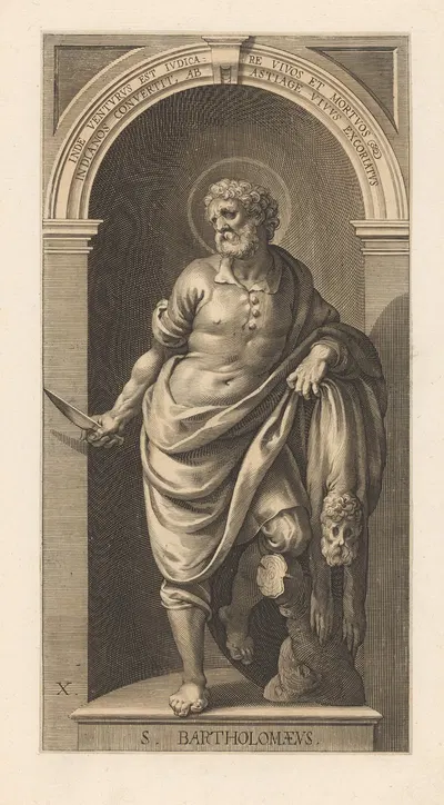 St. Bartholomew by Лукас Килиан, 1623 — digital art print download