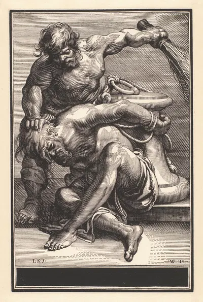 The flogging of Christ by Лукас Килиан, 1650 — digital art print download