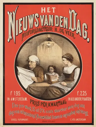 Het Nieuws van den Dag by Amand Lith., 1871-1891 — digital art print download