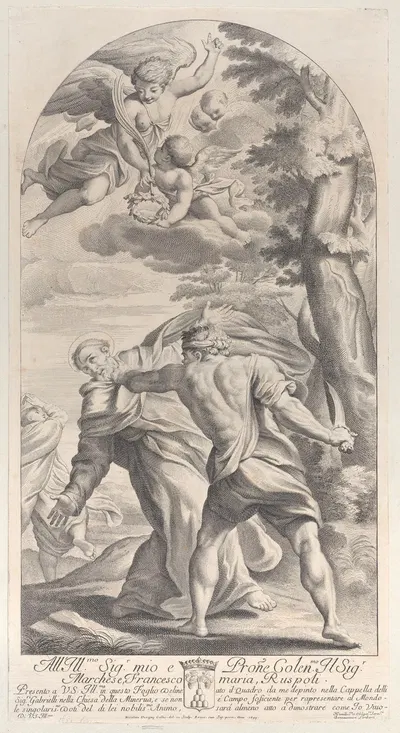 Martyrdom of a saint by Николас Дорини, 1693 — digital art print download