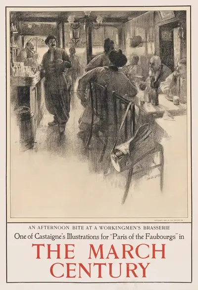 An afternoon bite at a workingmen's brasserie. by Андре Кастань, 1899 — digital art print download