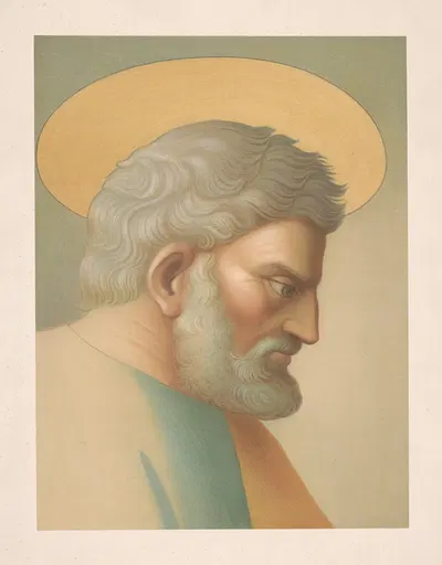Head from the fresco of S. Peter in Prison Visited by S. Paul. by Storch & Kramer, 1862 — digital art print download