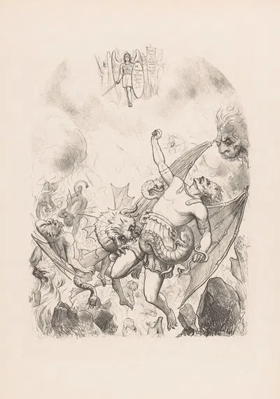Falling Satan by Виллемус Петрюс ван Гелдорп, 1871 — digital art print download