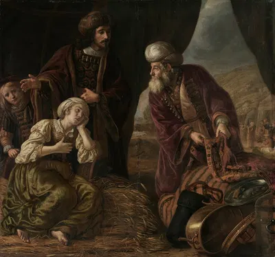 Laban searching Rachel's tent for his stolen images by Ян Викторс — digital art print download