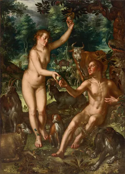 Adam and Eve by Иоахим Втеваль — digital art print download