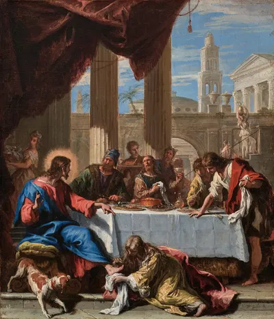 Christ in the House of Simon the Pharisee by Sebastiano Ricci, 1713 — digital art print download