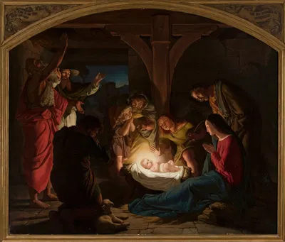 Adoration of the Shepherds by Albrecht Bräuer, 1853 — digital art print download