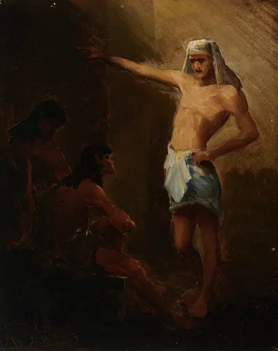 Joseph Interprets Prisoners' Dreams in Egyptian Slavery by Anna Bilińska-Bohdanowicz, 1883 — digital art print download